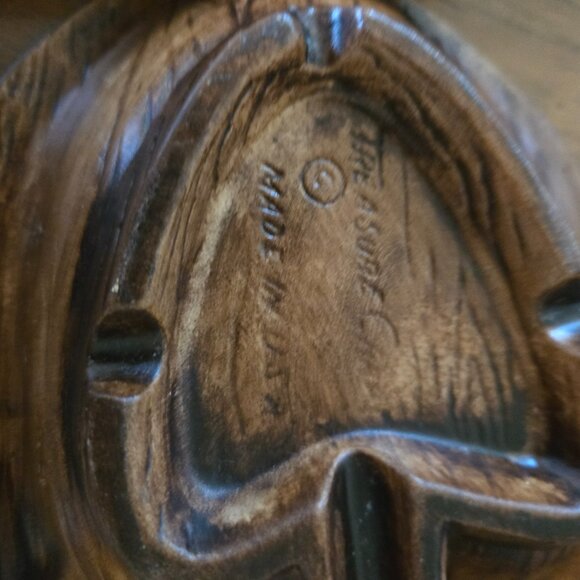 Vintage Green and Brown Ceramic Fish Divided Serving Platter - Picture 2 of 2